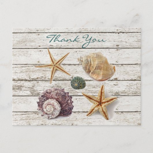 Elegante romantische zeeschelpen strand bruiloft d briefkaart (Voorkant)