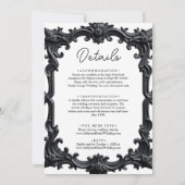 Elegante romantische zwart-wit Lijst bruiloft Kaart (Achterkant)