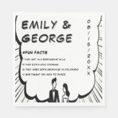 Elegante romantische zwart-wit stripboek bruiloft servet (Voorkant)