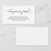 Elegante Romantische, Zwarte, Trouwfonds voor Hone Informatiekaartje (Voorkant / Achterkant)