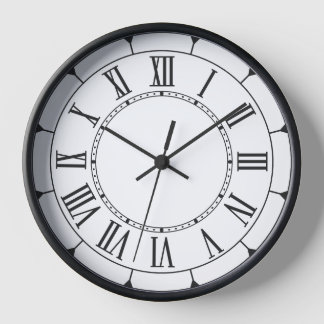 Elegante Romeinse Numerieke Muur Klok ⏳ Zwart & Wi