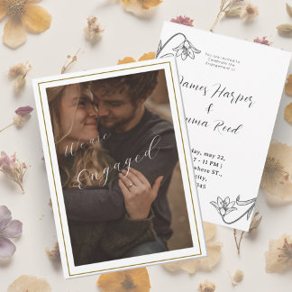 Elegante romige moderne foto floral kaart