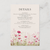 Elegante romige wilde bloem bruiloft informatiekaartje (Voorkant)