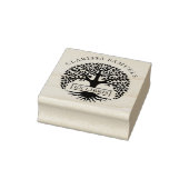 Elegante Ronde Boom Naam Ex Libris Rubberstempel (Stempel)