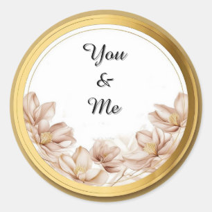 Elegante ronde lijst met bloemaccenten sticker