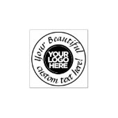 Elegante ronde logo cirkel tekstscript rubberstempel (Afrduk)