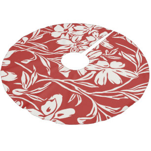 Elegante Rood Abstract Bloem Illustratie Patroon Kerstboom Rok