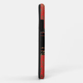 Elegante Rood en Goud Shimmer Damask Custom Name Case-Mate iPhone Case (Achterkant/rechts)