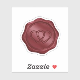 Elegante rood faux waszegel hart envelop sticker