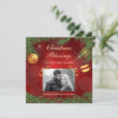 Elegante Rood Goud Foto Sjabloon Kerstmis (Staand voorkant)