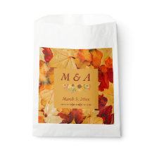 Elegante Rood Goud Herfst Bladeren Trouwcadeau Tas