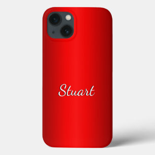 Elegante Rood Verlopend met Tekst naar Keuze iPhone 13 Hoesje
