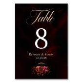 Elegante rood zwart bloemig Huwelijk romantisch me Kaart (Voorkant)