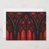 Elegante rood & zwart kathedraal gotische bruiloft save the date (Achterkant)