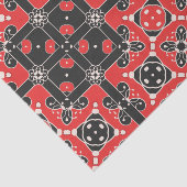 Elegante rood zwart wit geometrische bloem tissuepapier (Detail)