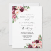 Elegante roodachtig paarse bloemenspuiten voor de kaart (Voorkant)