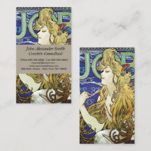 Elegante Rook, Job door Alphonse Mucha Art Nouveau