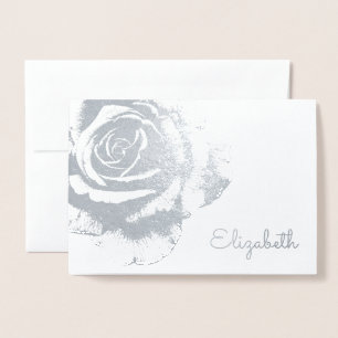Elegante Roos Bloemige Vintage Bloem Folie Kaarten
