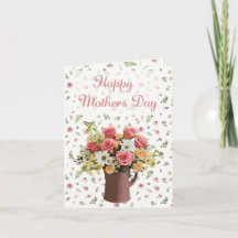 Elegante Roos Boeket Moederdag Kaart