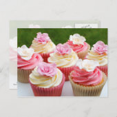 Elegante Roos bruiloft cupcakes Briefkaart (Voorkant / Achterkant)