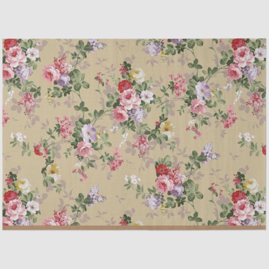  elegante Roos Floral Tissuepapier (Voorkant)