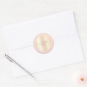 Elegante roos gouden glitter & roze make-up arties ronde sticker (Envelop)