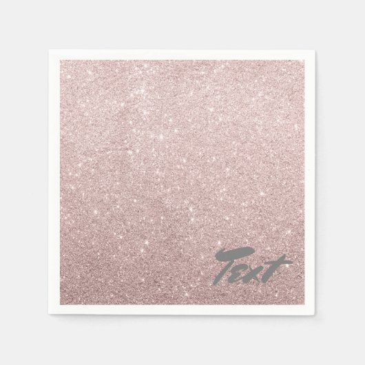 Elegante roos gouden glitter servetten (Voorkant)