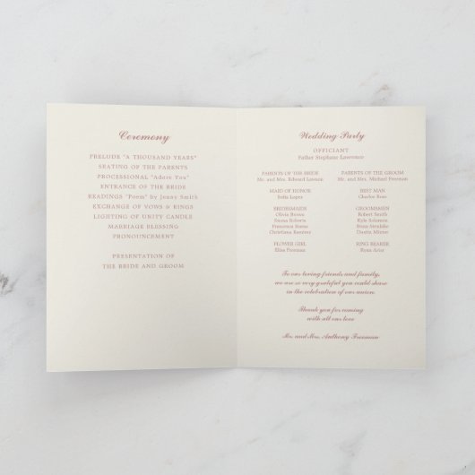 Elegante Roos gouden orchidee monogram bruiloft ce Programma (Binnen)