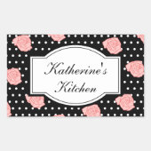 Elegante roos keukenstickers rechthoekige sticker (Voorkant)
