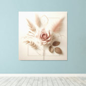 Elegante Roos kunst Canvas Afdruk (Insitu (Houten vloer))