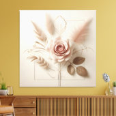 Elegante Roos kunst Canvas Afdruk (Insitu (Woonkamer))