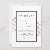 Elegante Roos Stripes bruiloft Kaart (Voorkant)