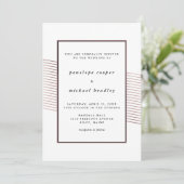 Elegante Roos Stripes bruiloft Kaart (Staand voorkant)