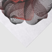 Elegante Roos Zwart Rood Wit Bloem Moire Minimalis Tissuepapier (Detail)