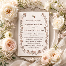 Elegante Rosalie Letterpress Bloemachtige Trouw