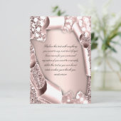 Elegante Rose 3D Glitter Effect Frame Initialen Kaart (Staand voorkant)