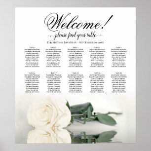 Élégante Rose blanche 10 Tableau Mariage de table