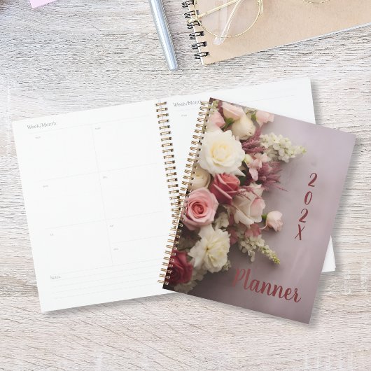 Elegante Rose Boeket Kalender Planner