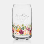 Élégante Rose d'aquarelle Monogram Flower Bridesma (Verso)