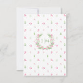 Elégante rose Floral Boho mariage d'été cartes RSV (Dos)