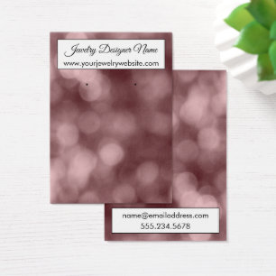 Elegante Rose Goud Bokeh Oorbellenhouder Display Visitekaartje