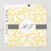 Elégante Rose Jaune Design Anniversaire Invitation (Devant / Derrière)