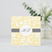 Elégante Rose Jaune Design Anniversaire Invitation (Debout devant)