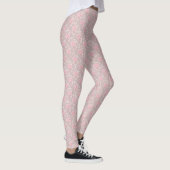 Élégante Rose rose et feuille sur les Leggings imp (Droite)