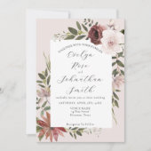 Elégante Rose Rose Rose Rose invitation mariage (Devant)