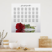 Élégante Rose rouge 28 Tableau Mariage de table (Cuisine)