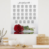 Élégante Rose rouge 29 Tableau Mariage de table (Cuisine)