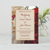 Elégante Rose rouge et Faire-part de mariage de pi (Debout devant)