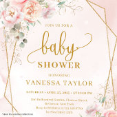 Élégante rose vif fille baby shower invitations