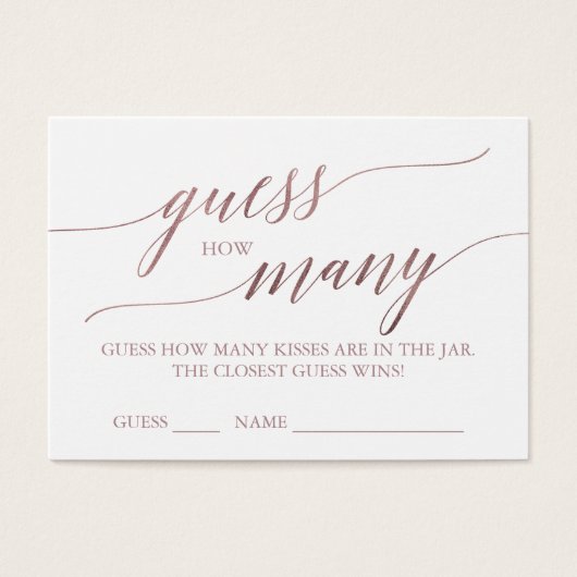 Élégante RoseGold Calligraphie Devine combien de b (Devant)